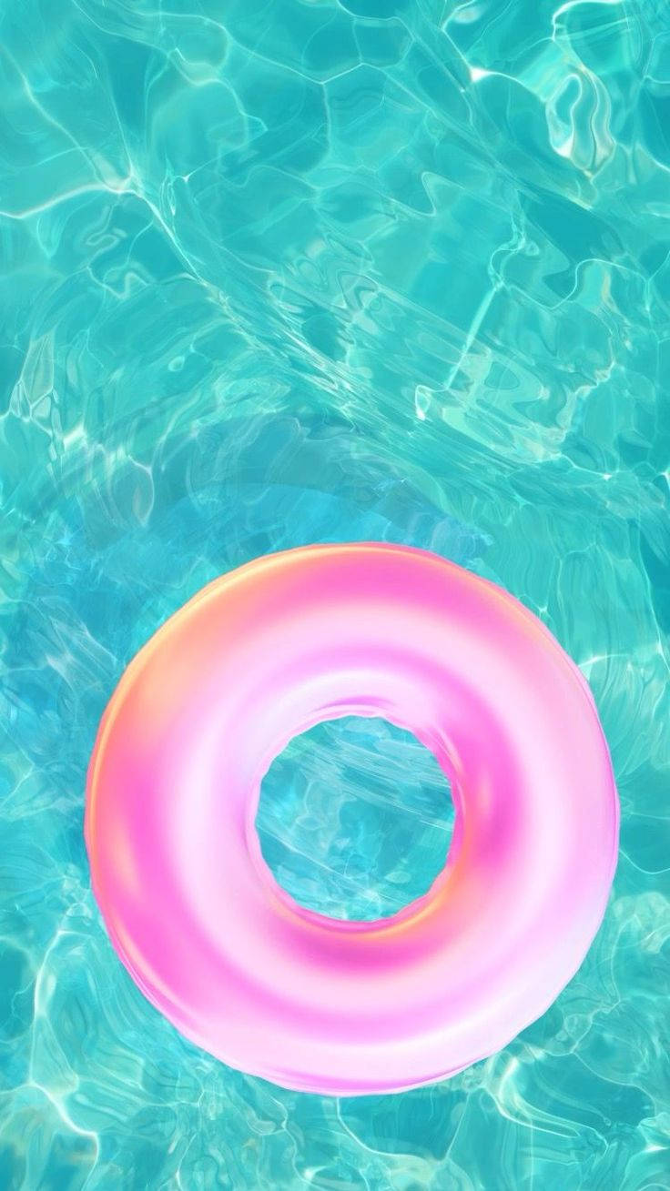 Summer iPhone, pink, inflatable ring, HD Phone Wallpaper