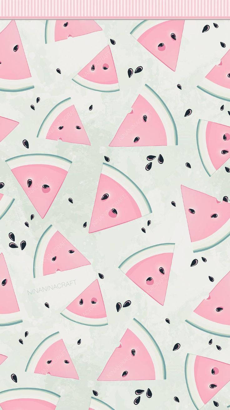 pastel watermelon, mint green, pink watermelon slices, HD Phone Wallpaper