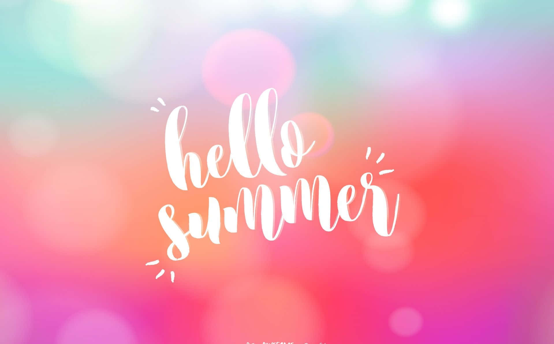 pastel summer, white cursive hello summer text, soft pastel gradient background, HD Desktop Wallpaper