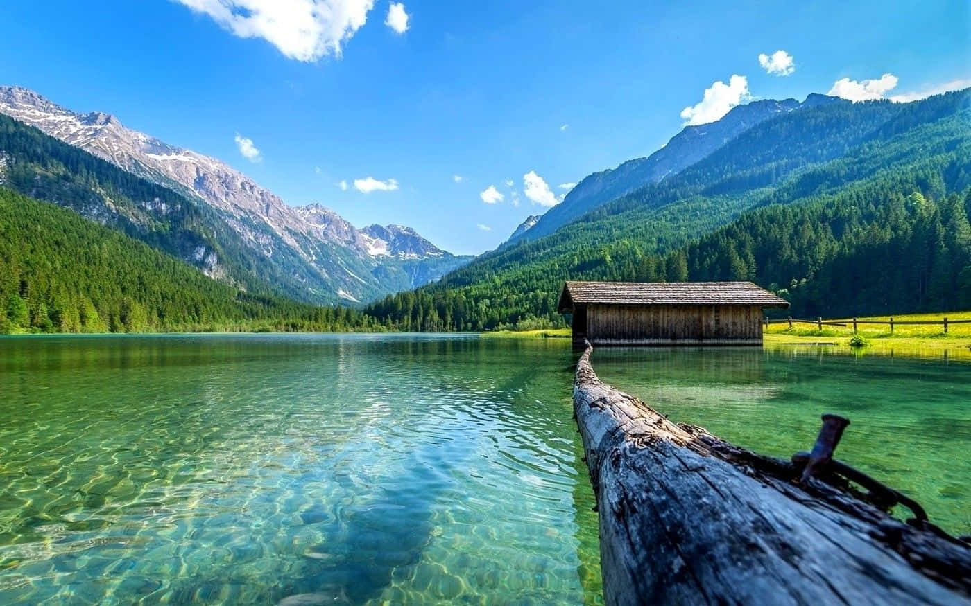 alpine lake, turquoise water, snow capped mountains, HD Desktop Wallpaper