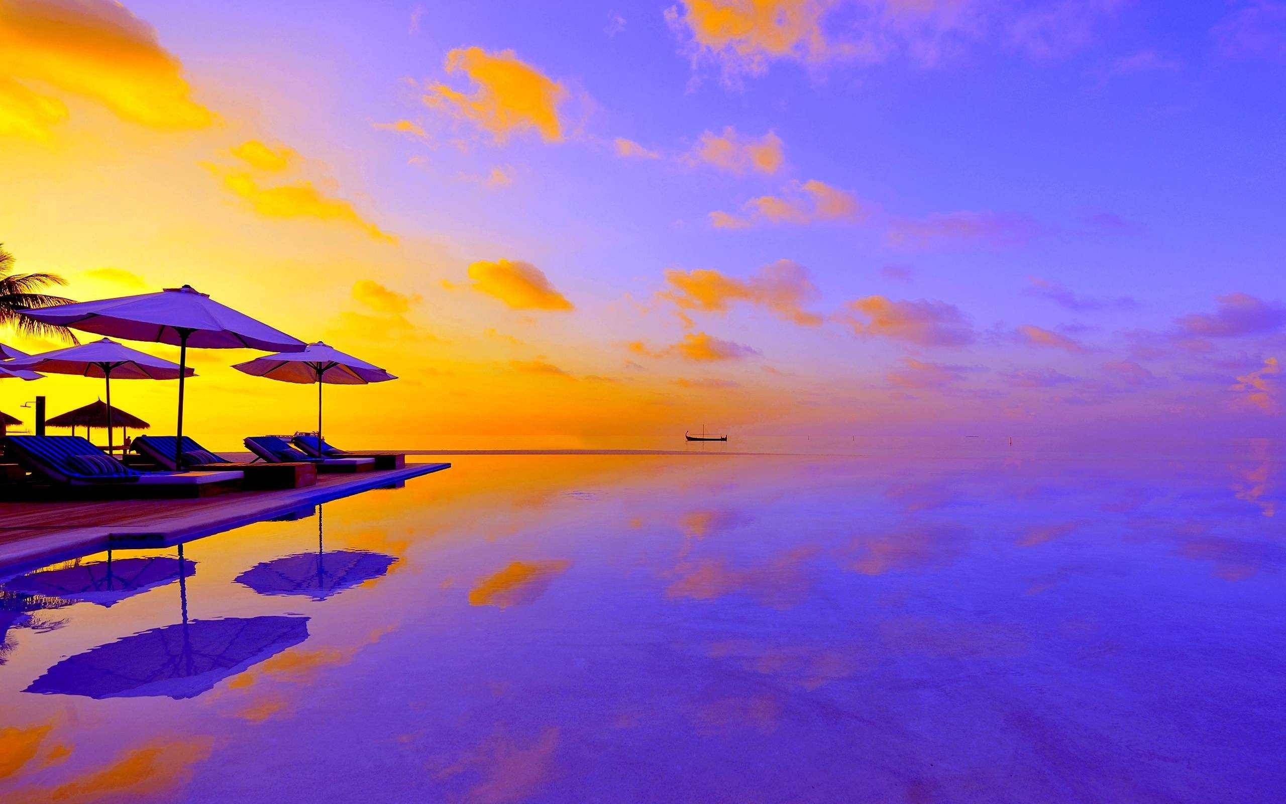 summer laptop, 2560 x 1600, infinity pool, 2K Desktop Wallpaper