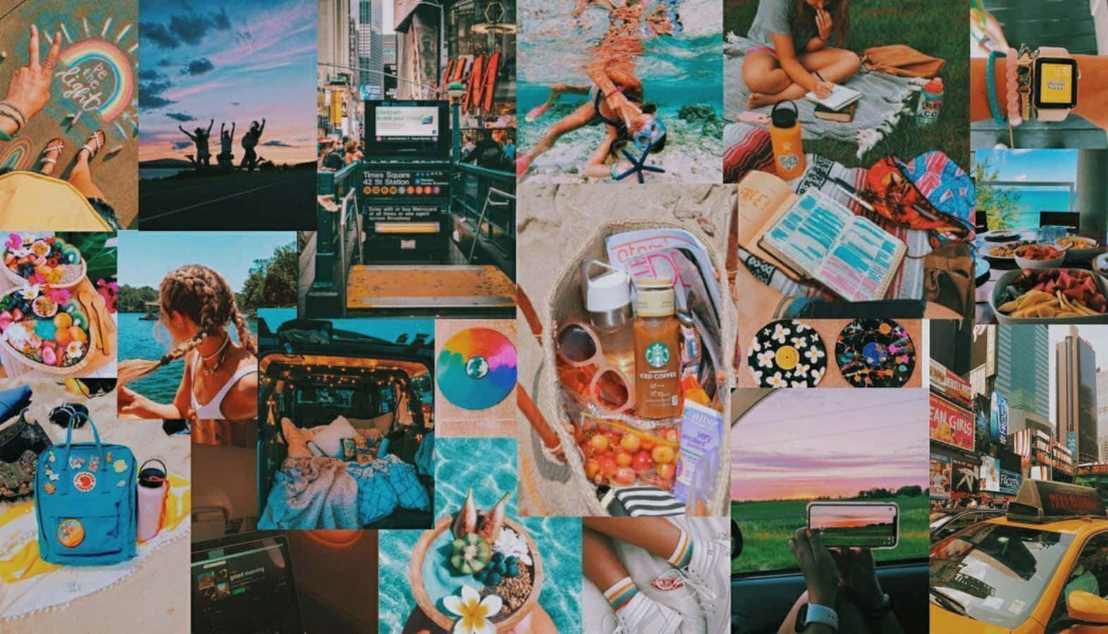Summer aesthetic laptop, 1572 x 900, beach sunsets, HD Desktop Wallpaper
