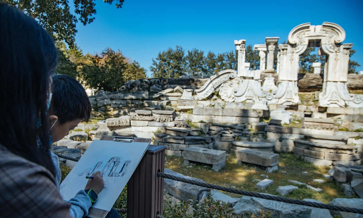 Summer Palace, ruins, stone, SD Desktop Wallpaper