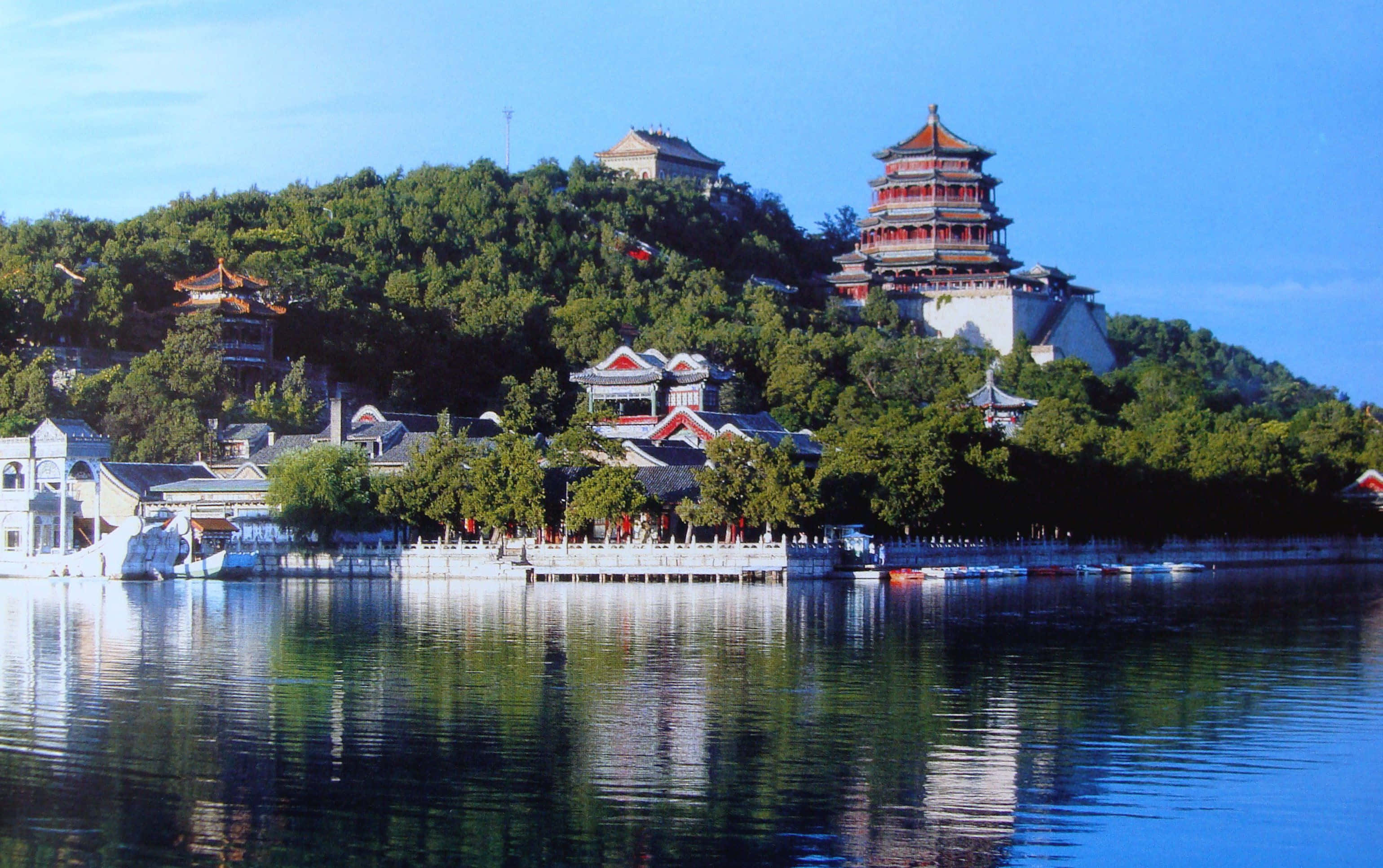 Summer Palace, lake, traditional Chinese pagodas, 2K Desktop Wallpaper