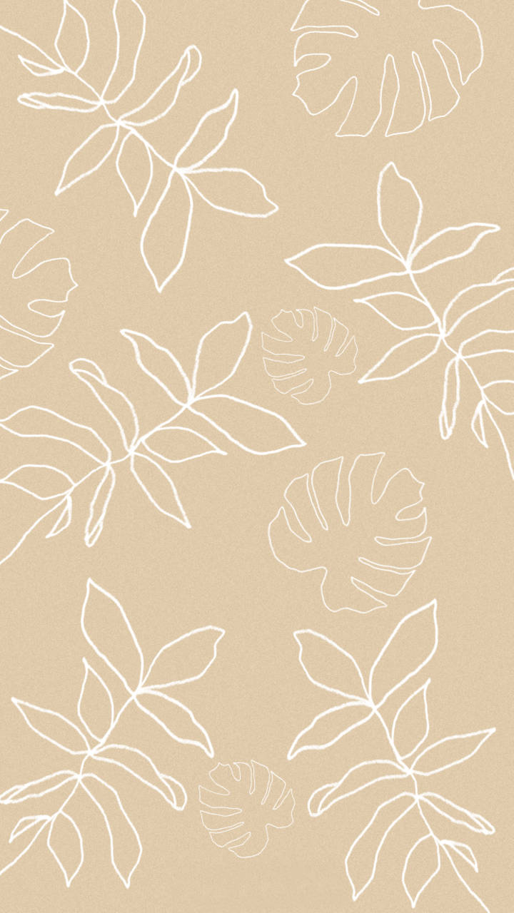 summer phone, tropical leaves, white minimalist line drawings, HD Phone Wallpaper
