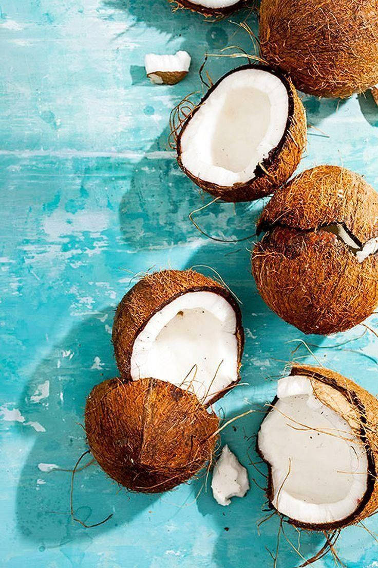 summer phone, coconuts, white flesh, SD Phone Wallpaper