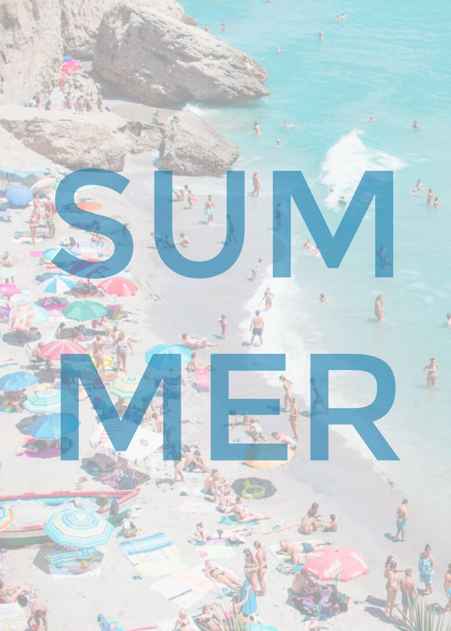 Summer Phone, beach, colorful umbrellas, Full HD Phone Wallpaper