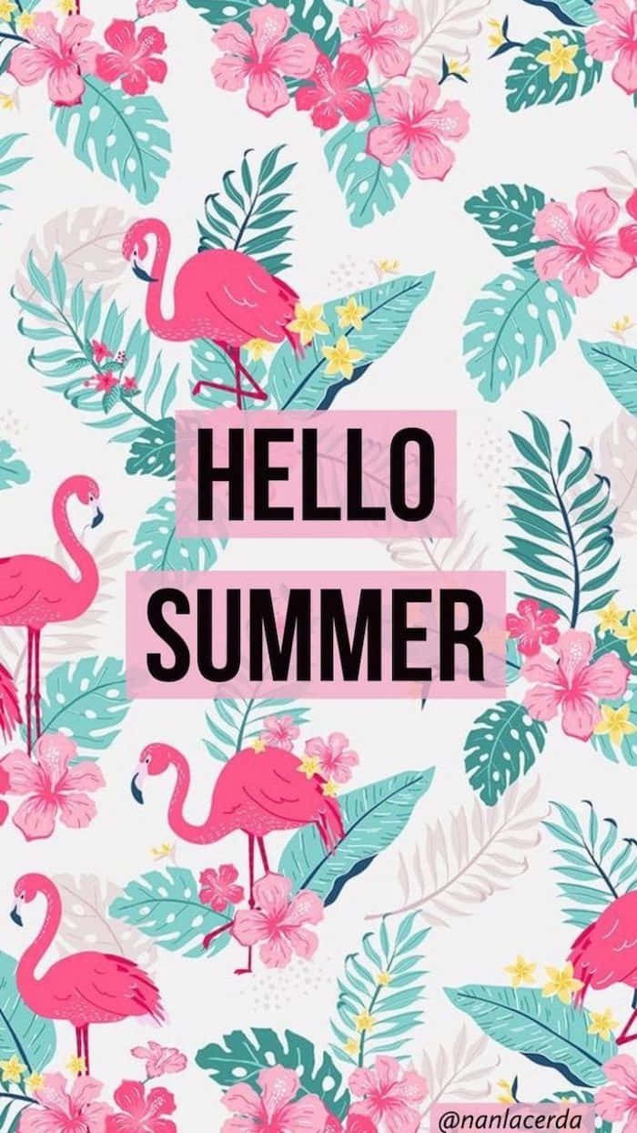 trendy iPhone, Vibrant pink flamingos, tropical flowers, SD Phone Wallpaper