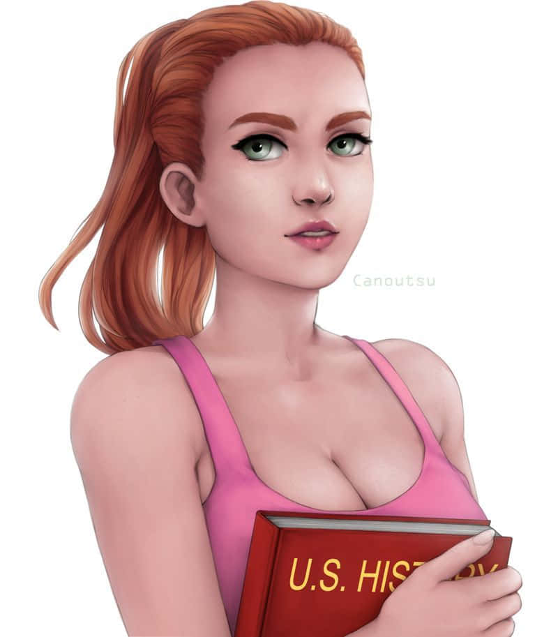 Summer Smith, red hair, green eyes, SD Phone Wallpaper