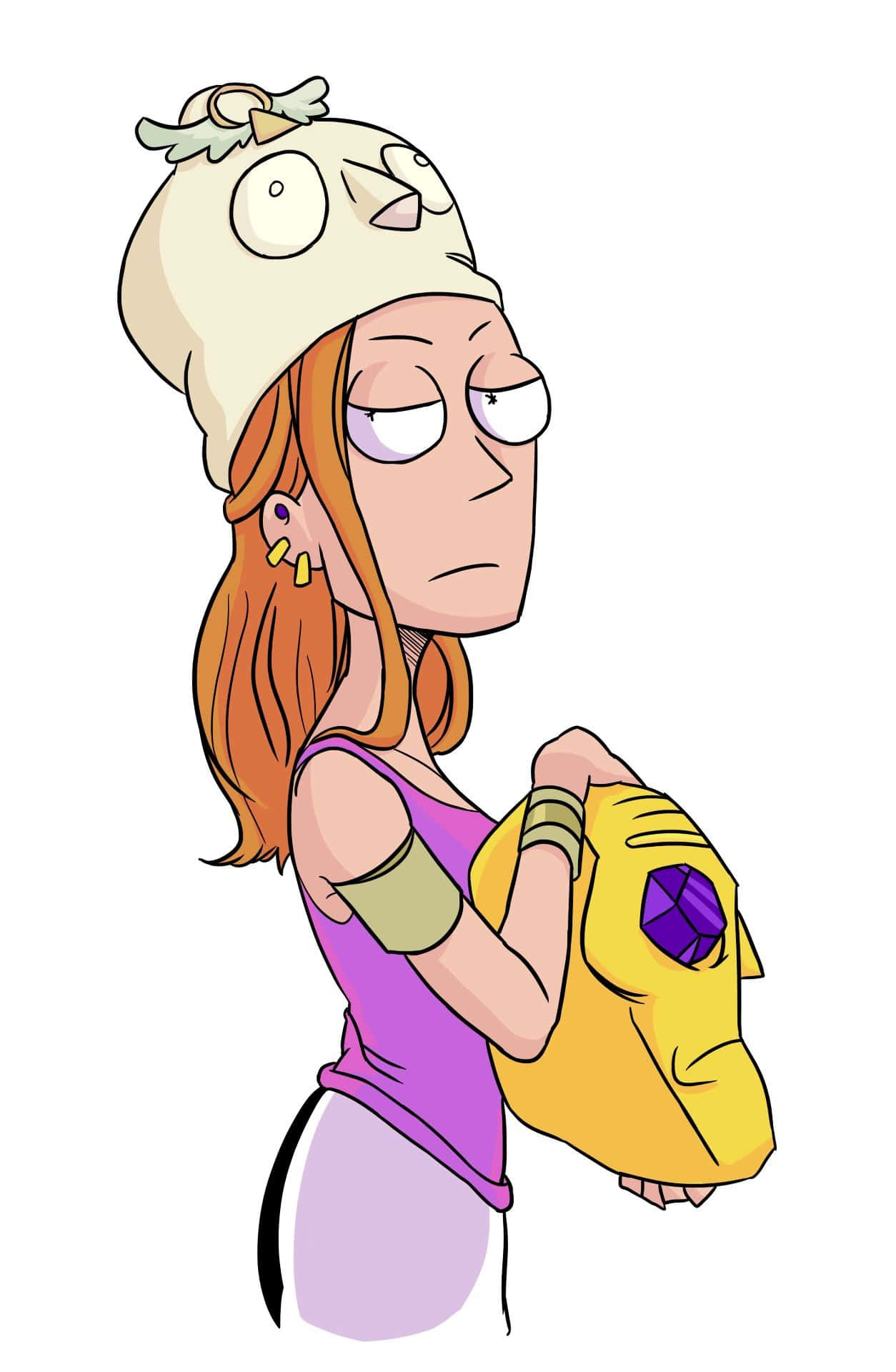 Summer Smith, orange hair, bird-shaped hat, Full HD Phone Wallpaper