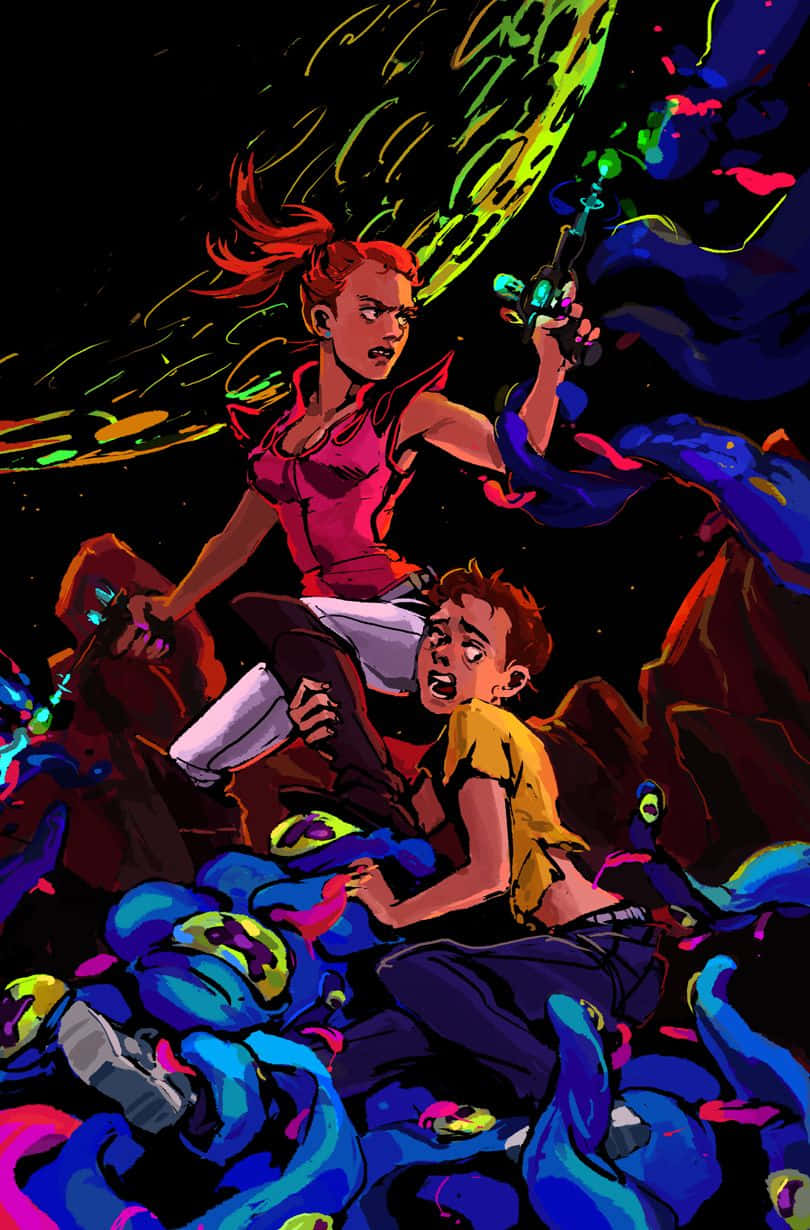 Summer Smith, neon-drenched, cosmic, SD Phone Wallpaper