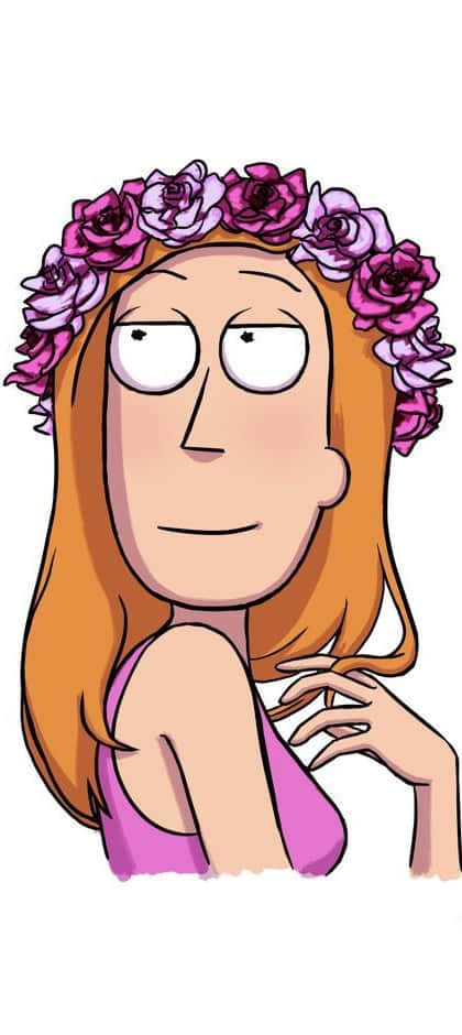 Summer Smith, orange hair, purple rose crown, SD Phone Wallpaper