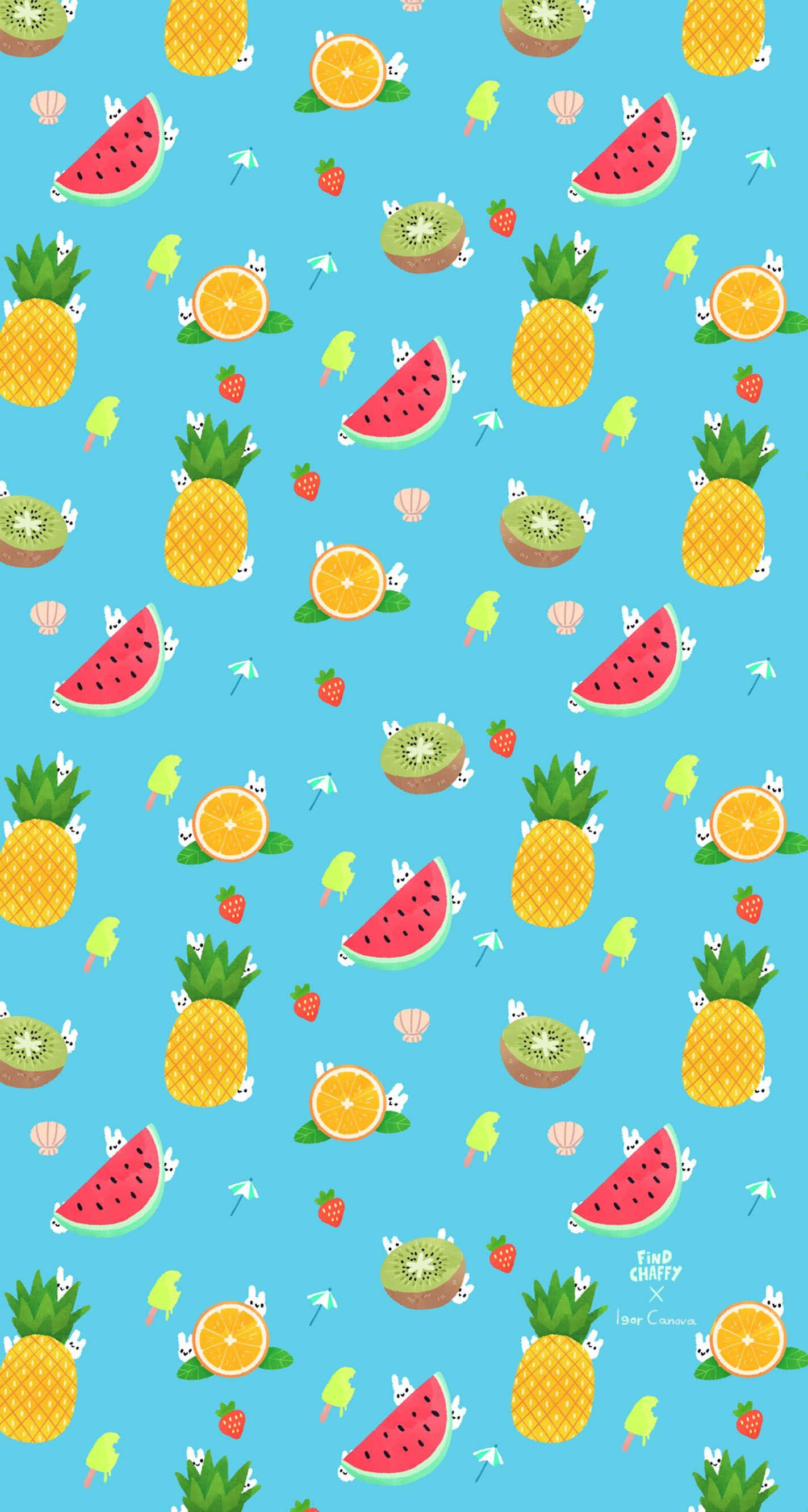 Summer Time iPhone, tropical fruits, ice cream, 2K Phone Wallpaper