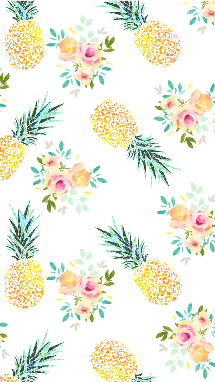 Summer Time iPhone, pineapples, flowers, HD Phone Wallpaper