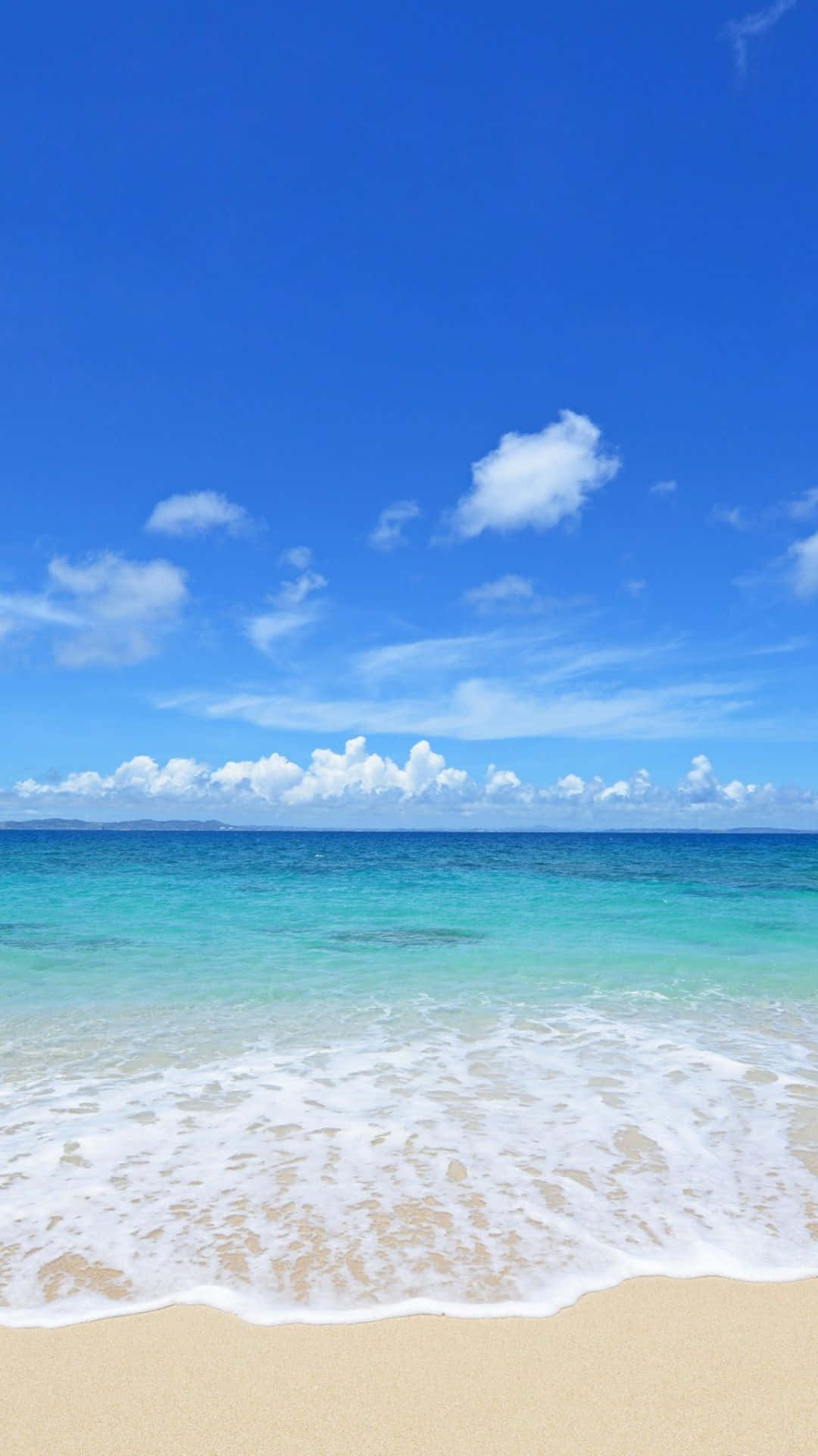 Summer Time iPhone, turquoise waves, golden sandy beach, Full HD Phone Wallpaper