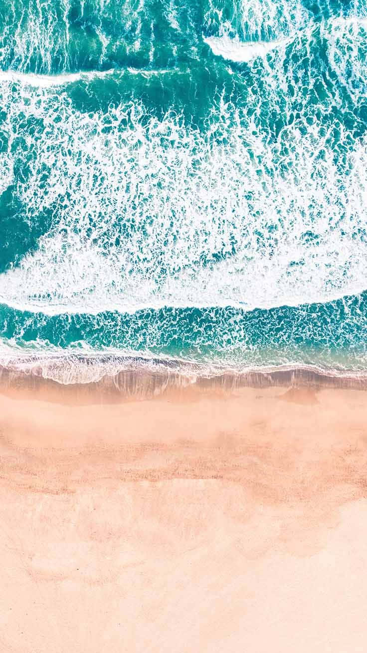 Summer Time iPhone, turquoise ocean, crashing waves, HD Phone Wallpaper