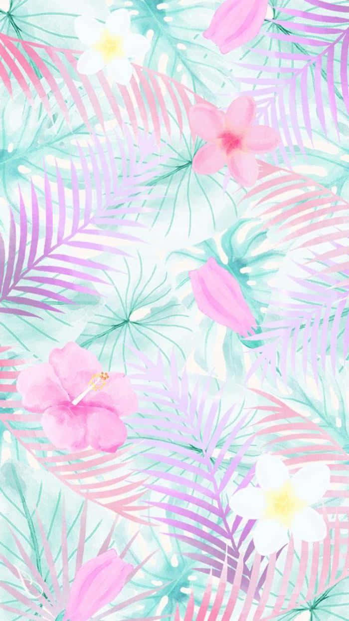 Summer iPhone, tropical foliage, flowers, SD Phone Wallpaper