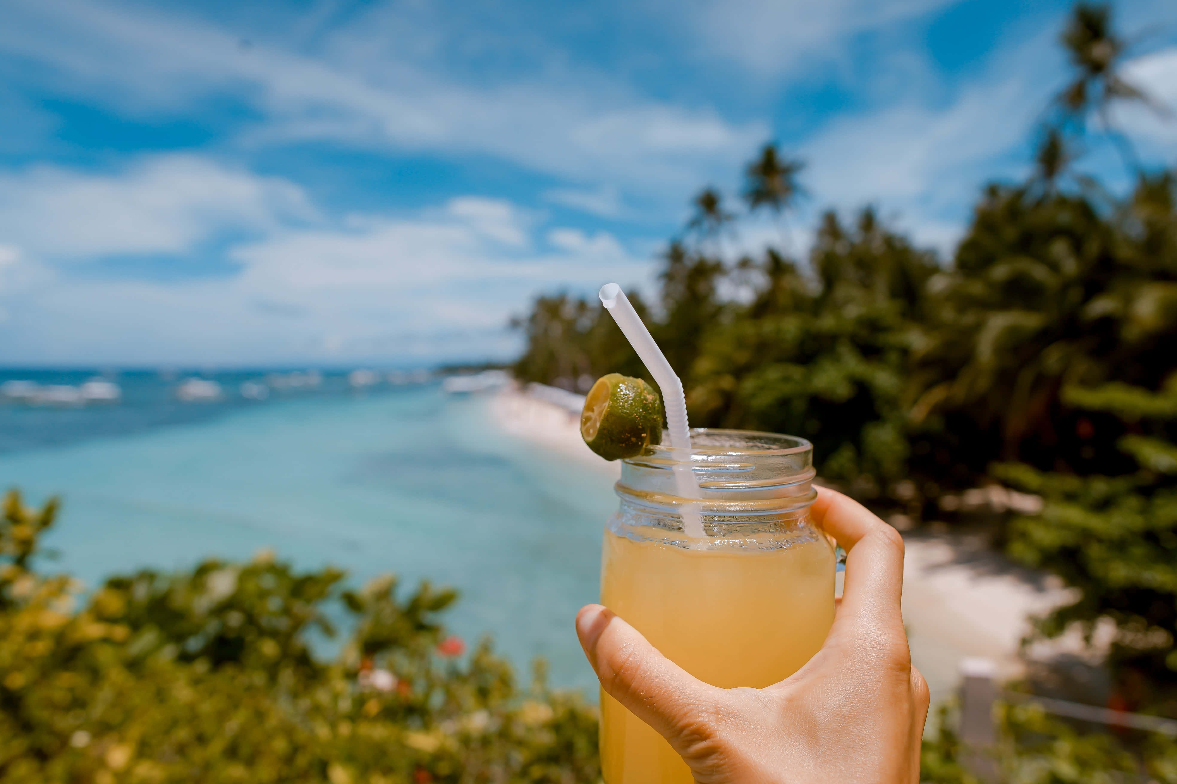 tropical drink, lime, straw, 4K Desktop Wallpaper