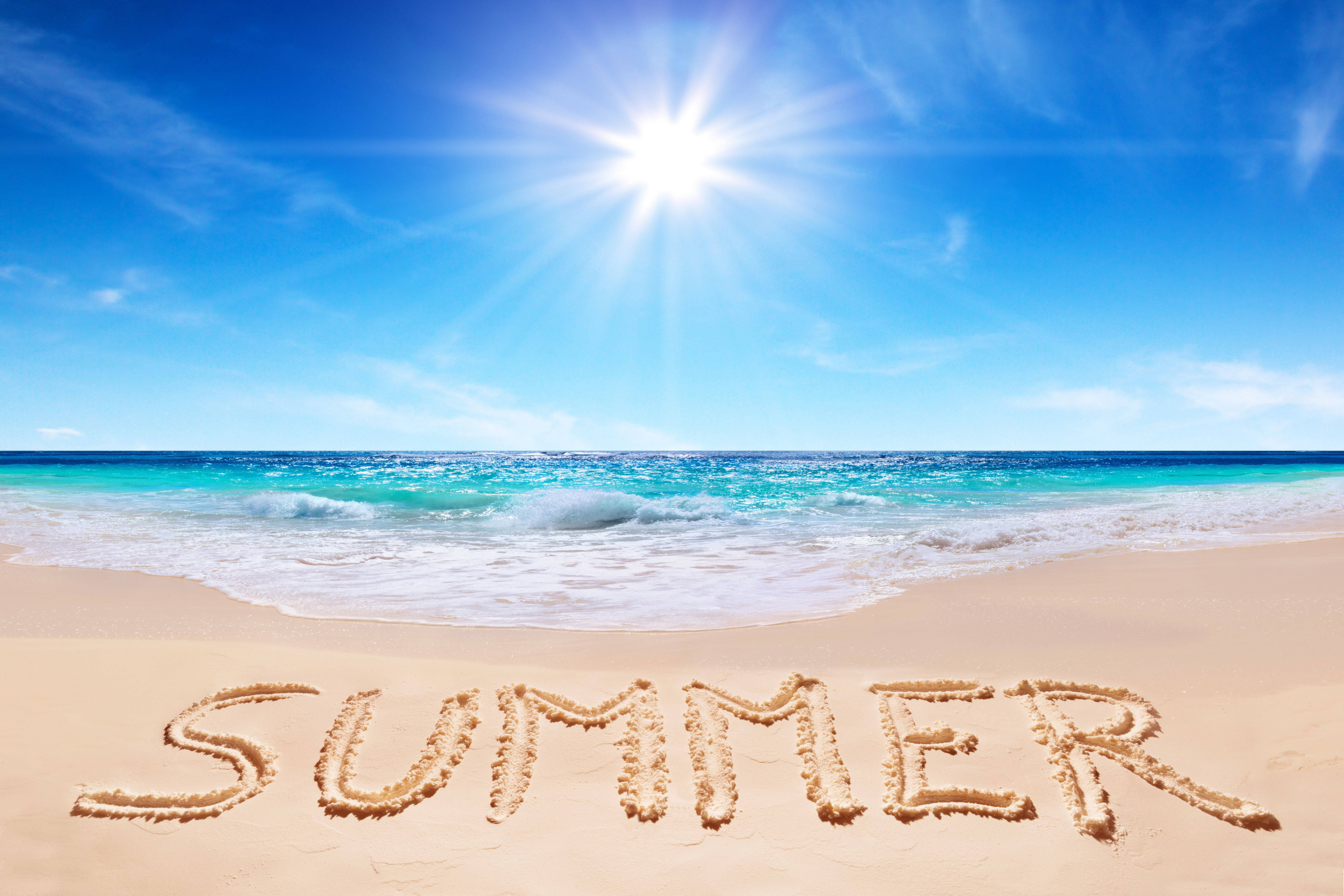 Summer, beach, turquoise ocean, 5K Desktop Wallpaper