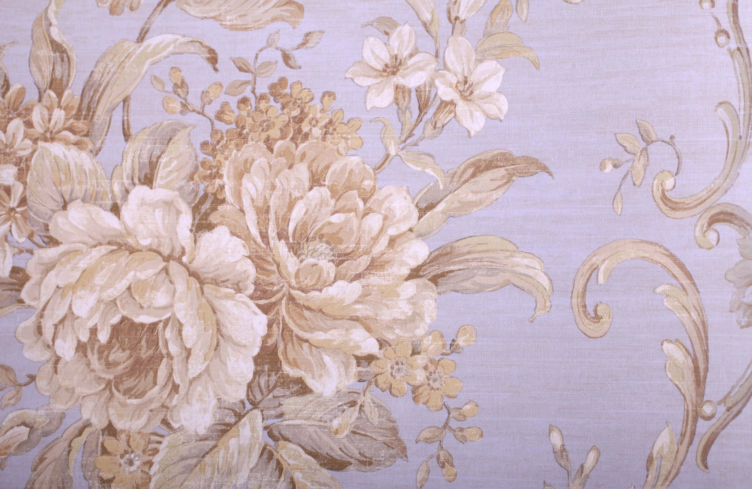 Summer Beach Vacation Wallpaper, cream, gold peonies, 2K Desktop Wallpaper