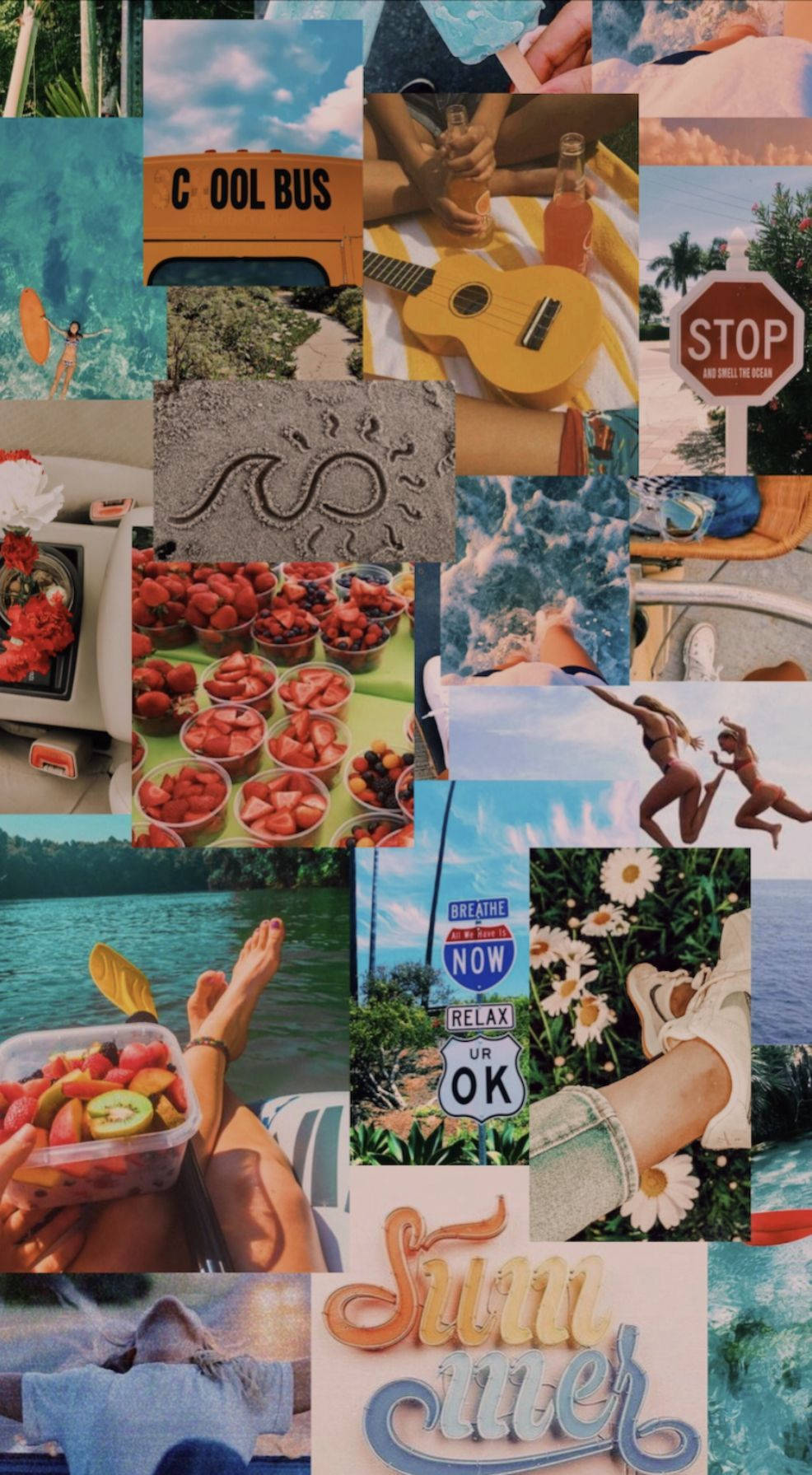 beach scenes, fruit bowls, road signs, HD Phone Wallpaper