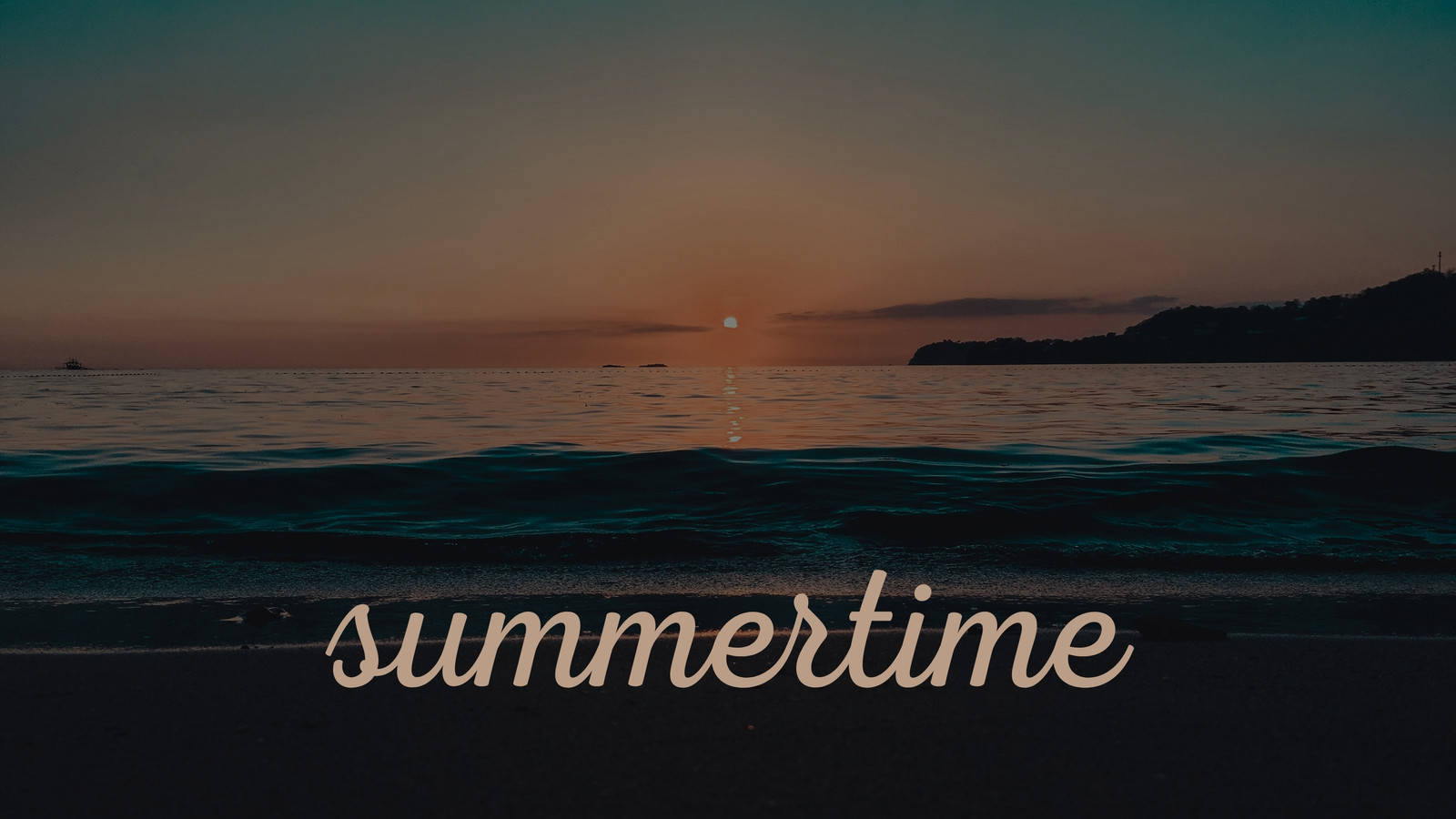 Sunset, calm ocean, warm orange sky, HD Desktop Wallpaper