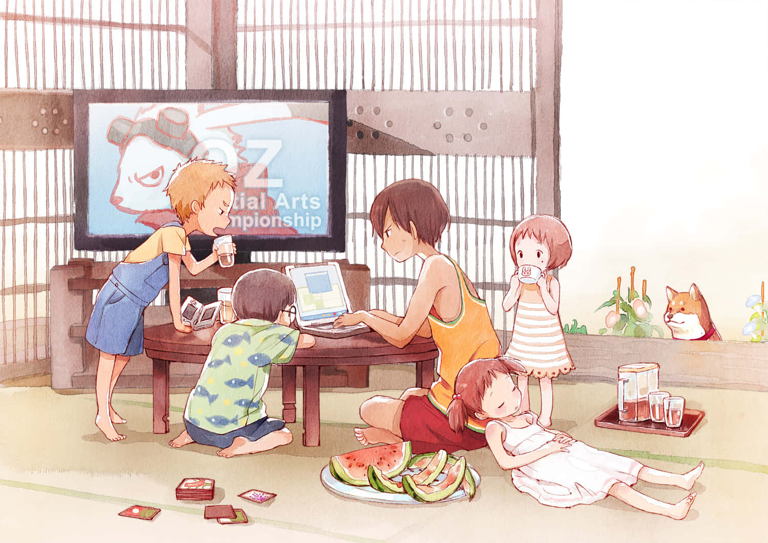 Summer Wars, Japanese-style room, sunlit, HD Desktop Wallpaper