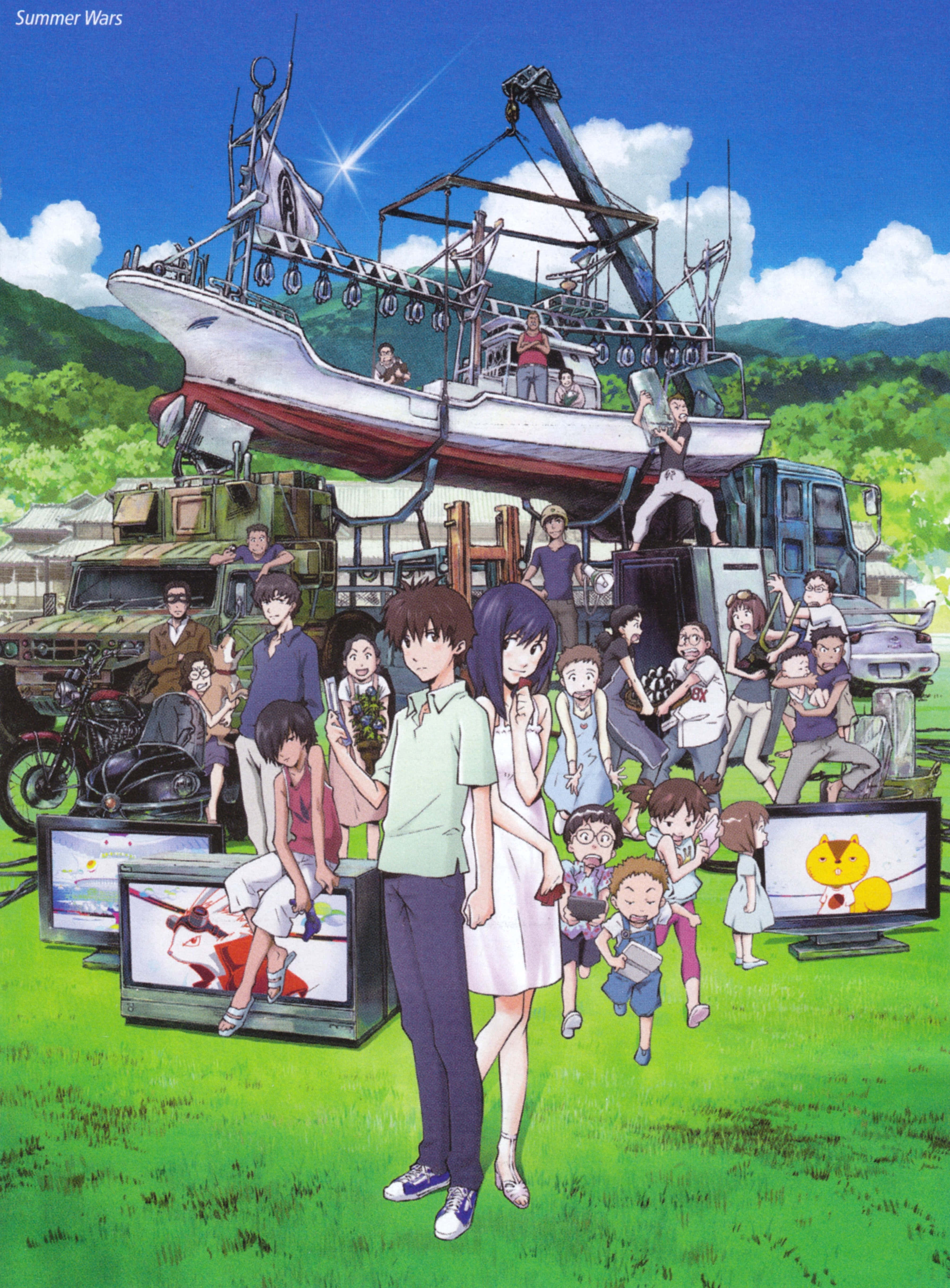 Summer Wars, fishing boat, trucks and vehicles, 4K Phone Wallpaper