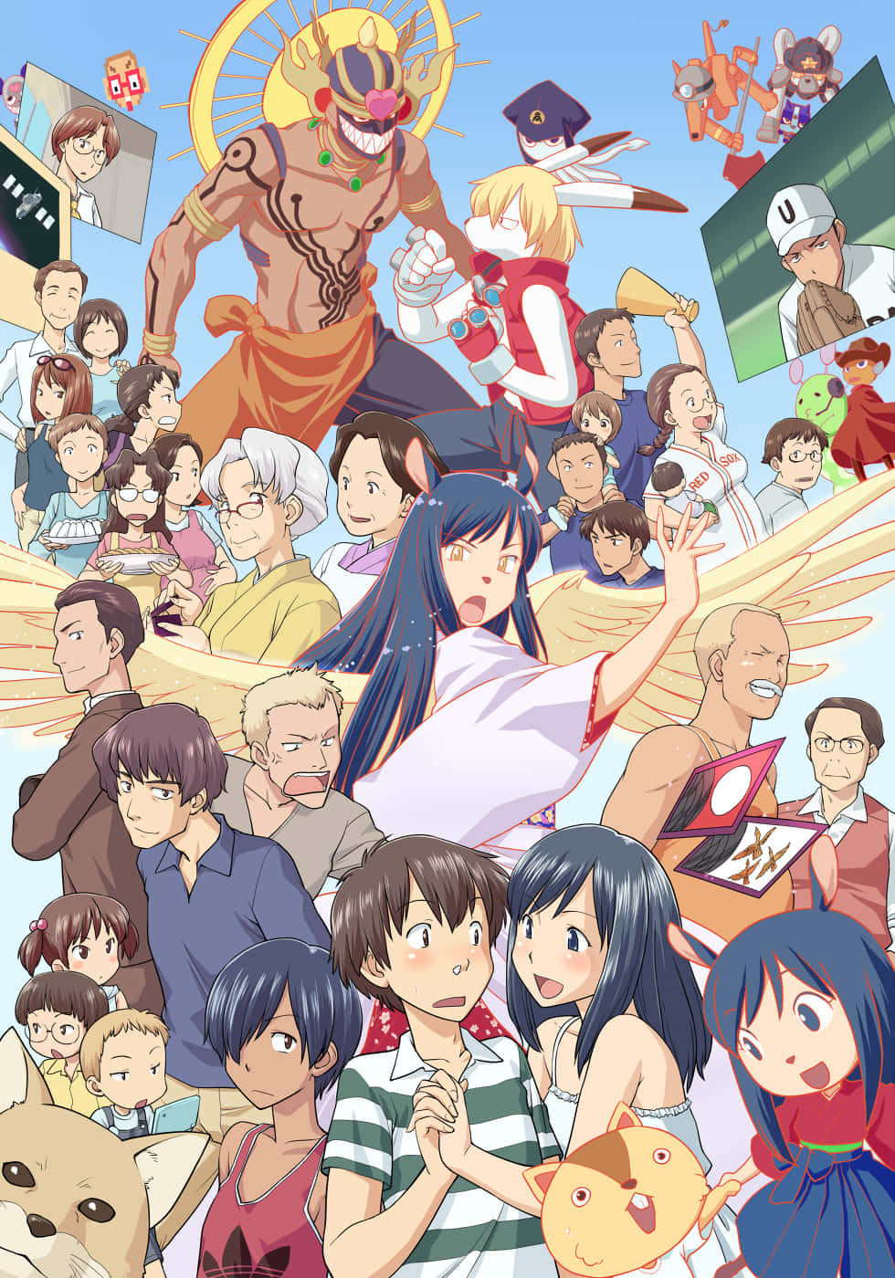 Summer Wars, giant masked demon, winged girl, HD Phone Wallpaper