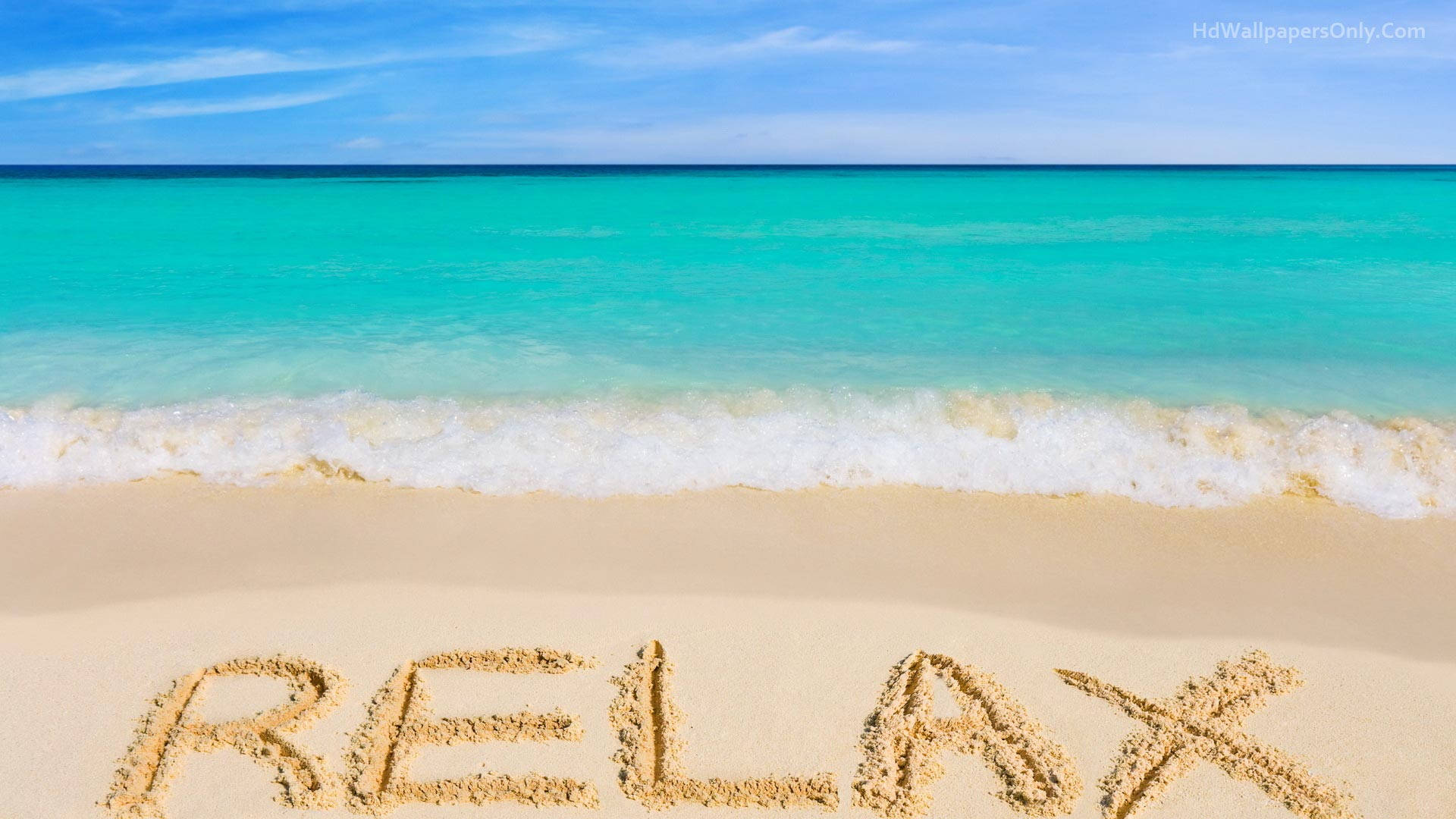 relax, sand, pristine beach, Full HD Desktop Wallpaper