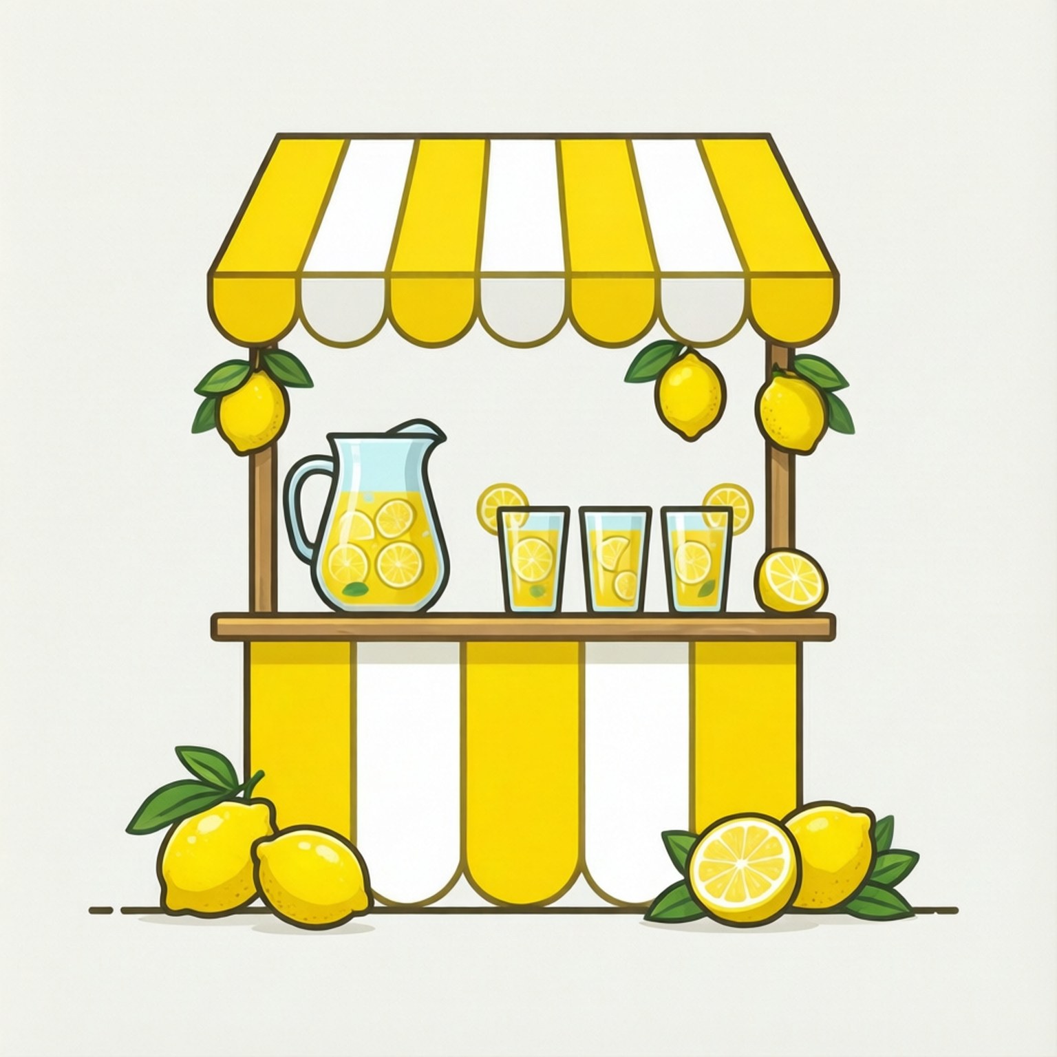 lemonade stand, minimalist vector, summer, HD Desktop Wallpaper