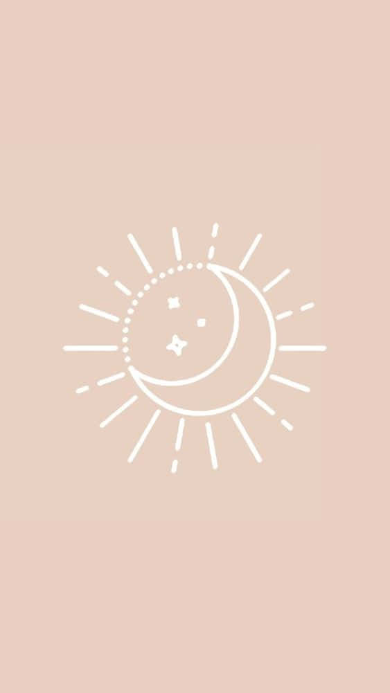 sun and moon aesthetic, crescent moon, sun, SD Phone Wallpaper