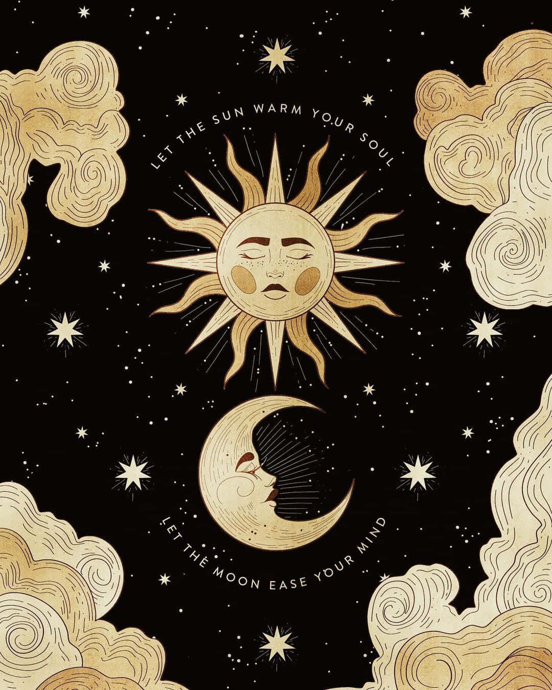 Sun And Moon Aesthetic, sun and moon, faces, HD Phone Wallpaper