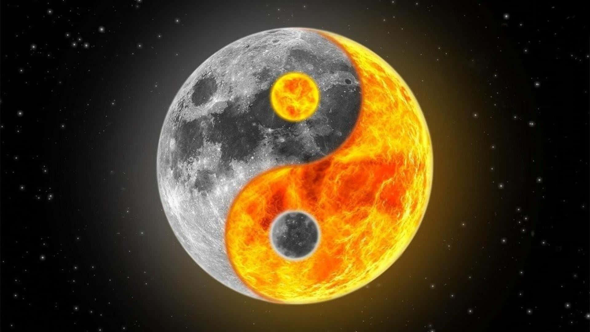 Sun And Moon Yin Yang Symbol, cosmic yin yang symbol, moon and sun, Full HD Desktop Wallpaper