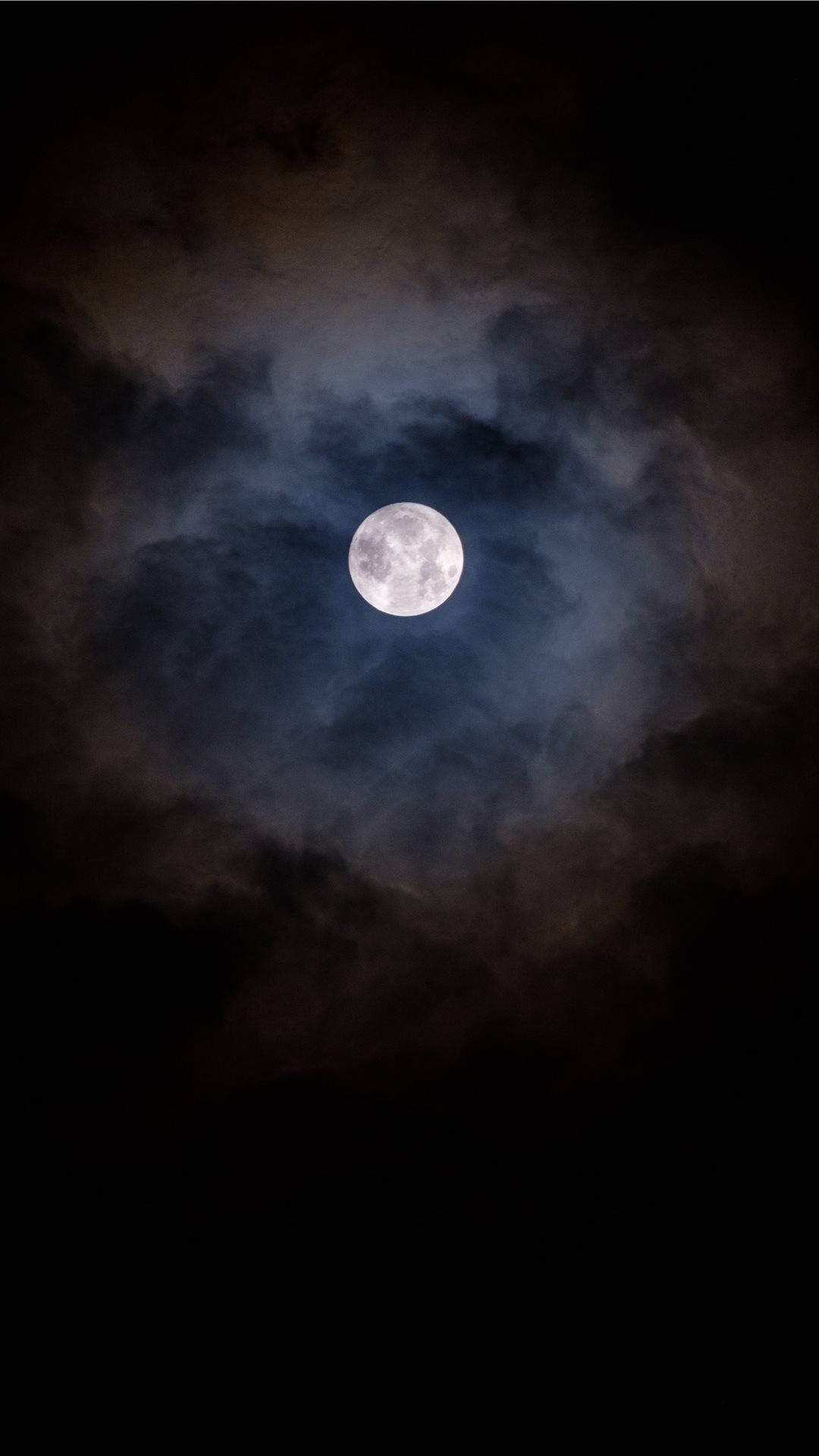 Moon Aesthetic Glow, full moon, swirling dark clouds, Full HD Phone Wallpaper