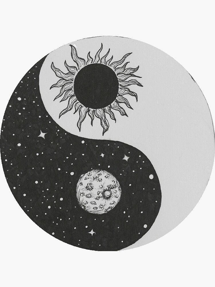 yin yang symbol, sun, moon, SD Phone Wallpaper