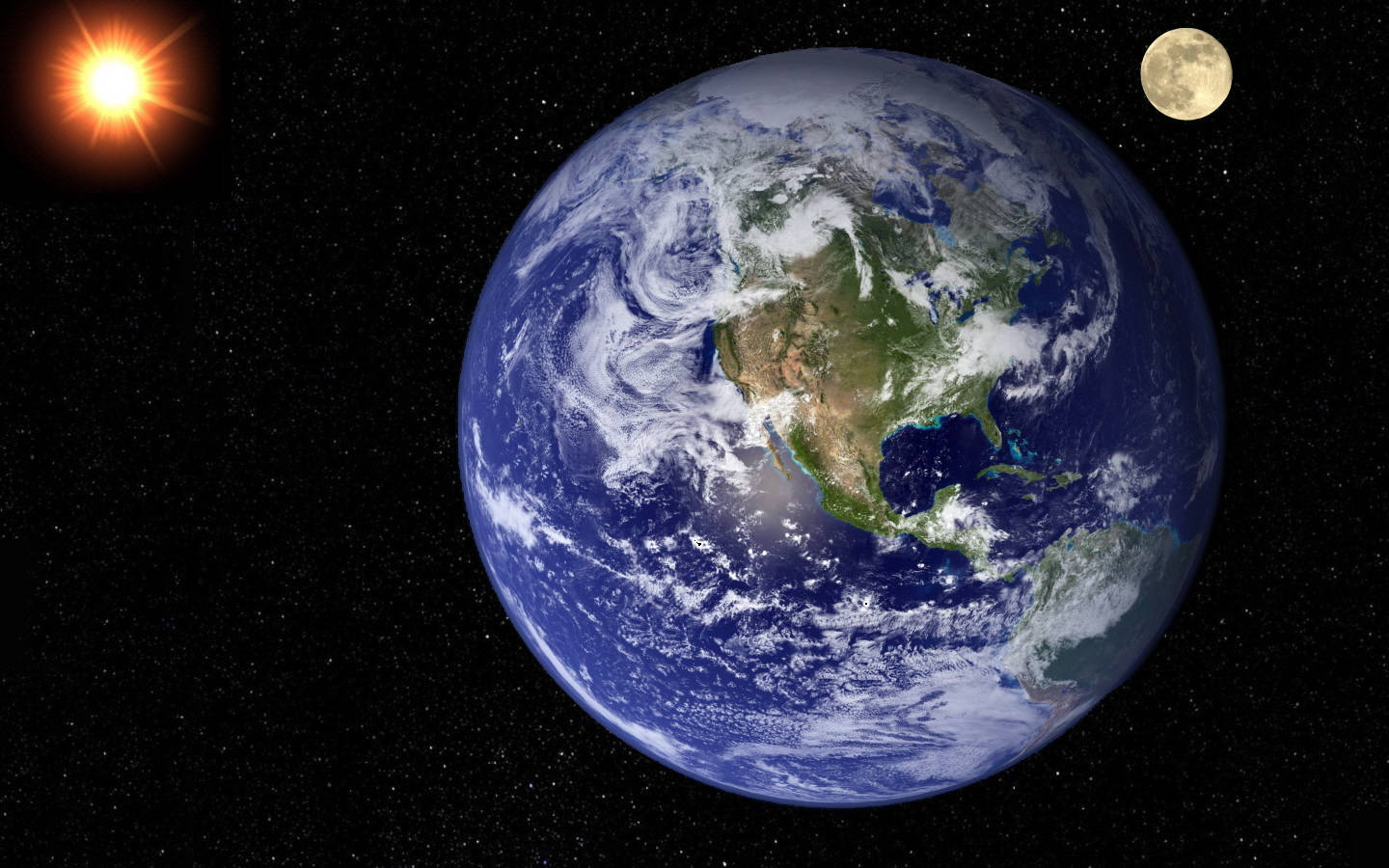 Sun, Moon, Earth, HD Desktop Wallpaper