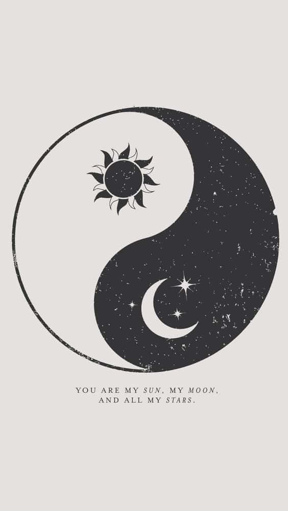 Sun and Moon, yin yang symbol, sun, SD Phone Wallpaper