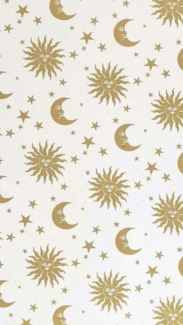 sun and moon aesthetic, golden suns, moons, SD Phone Wallpaper