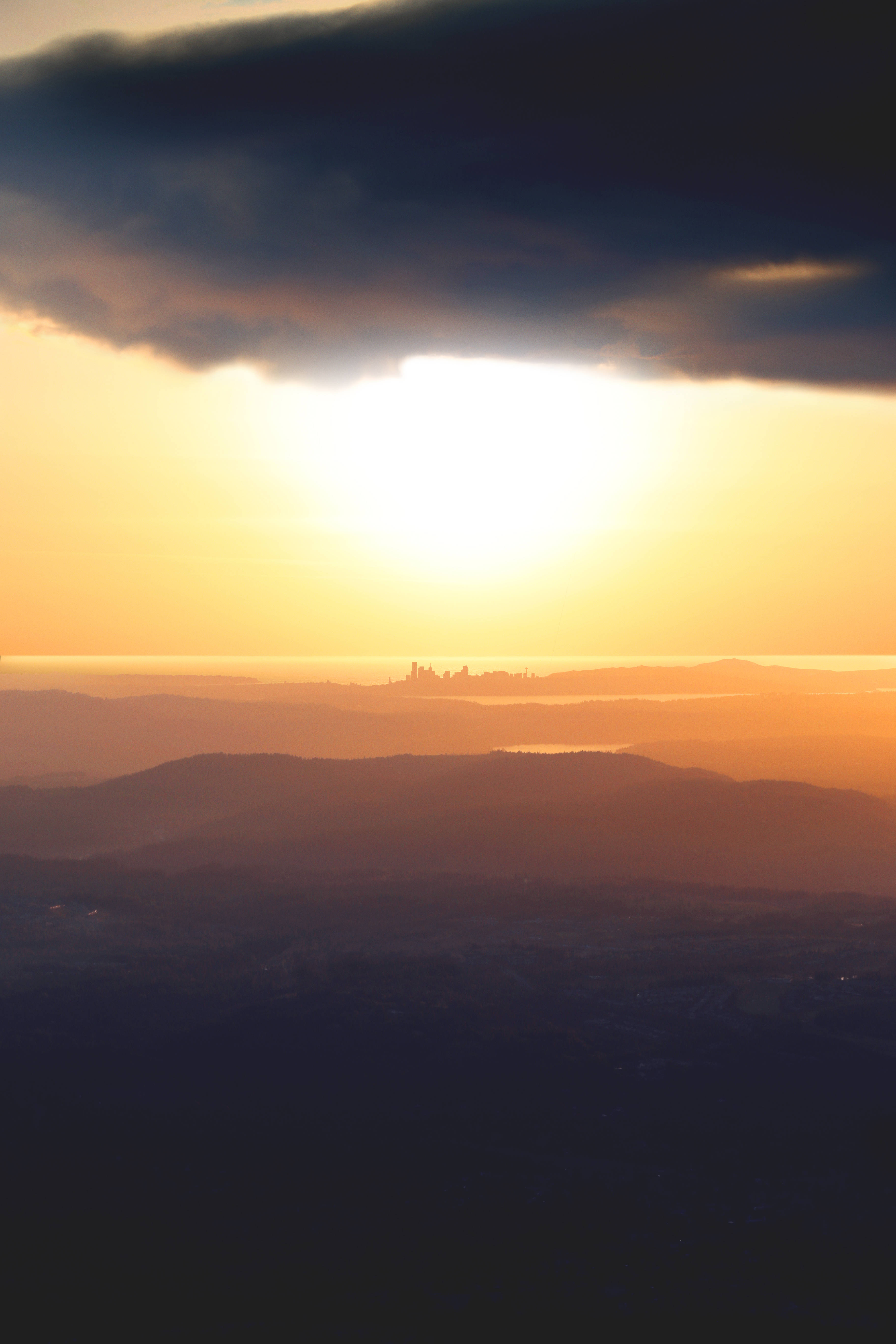 Sun HD, sunset, rolling hills, 5K Phone Wallpaper