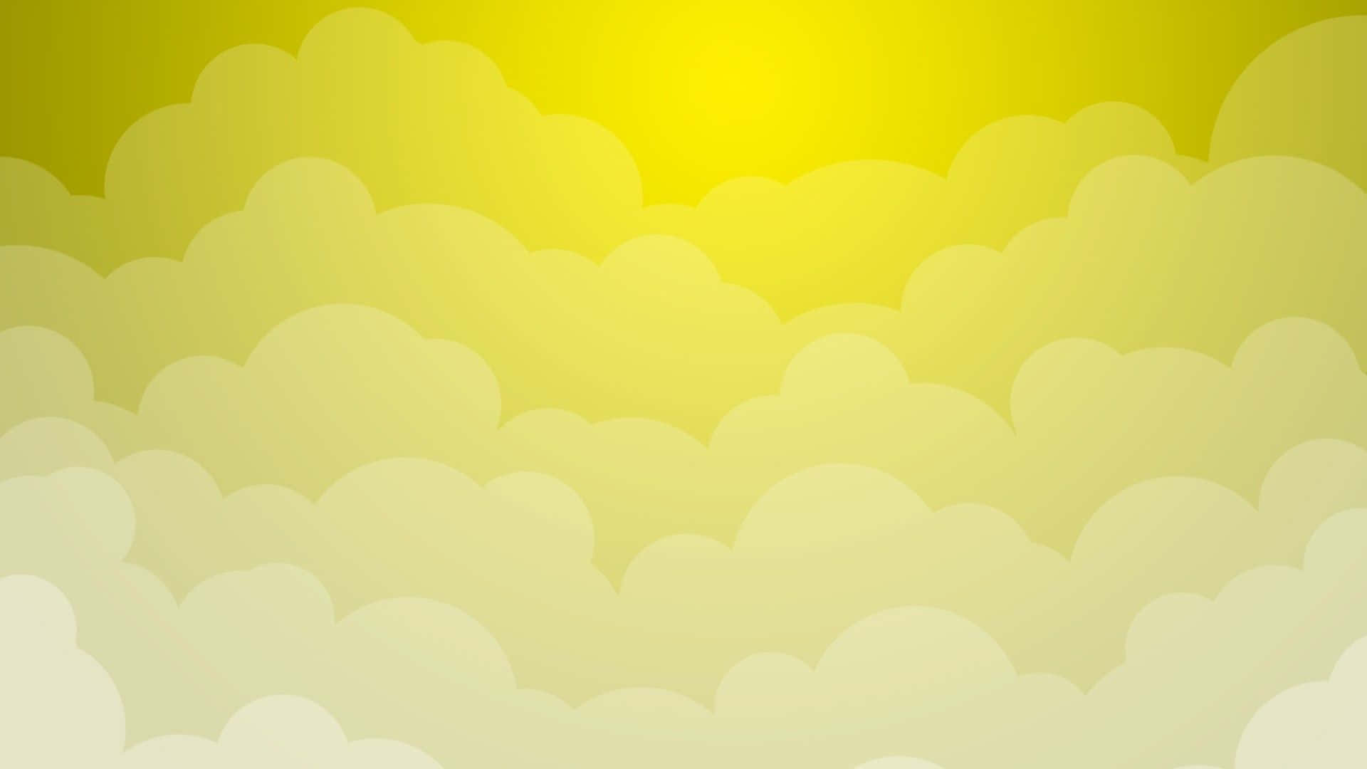 yellow sun, clouds, gradient sky, Full HD Desktop Wallpaper