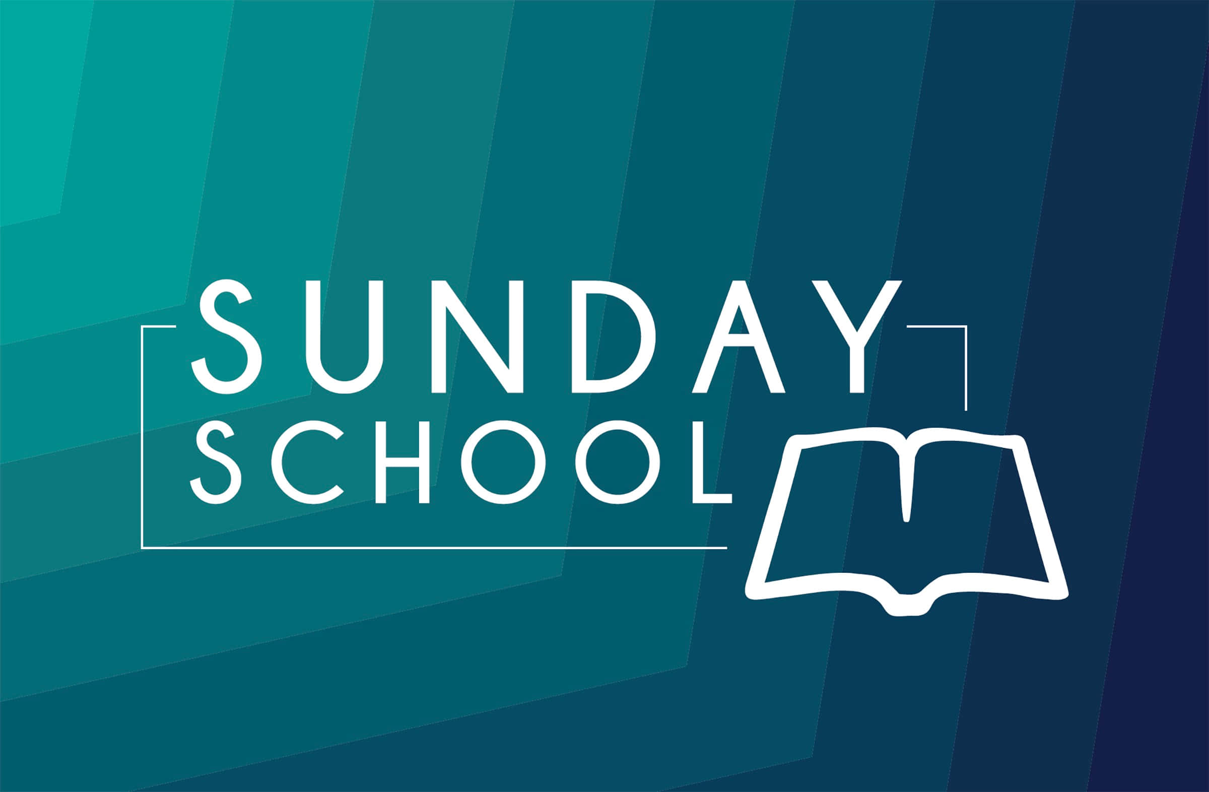 Sunday School, white text, book icon, Full HD Desktop Wallpaper