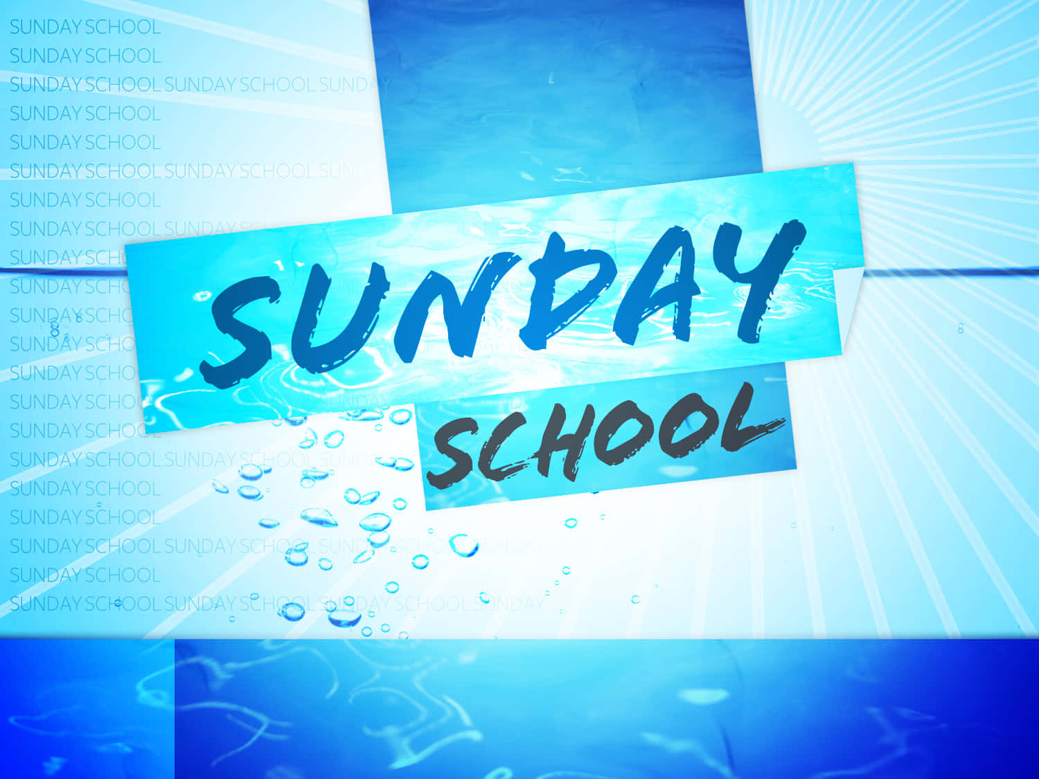 Sunday School, blue, water-themed background, HD Desktop Wallpaper