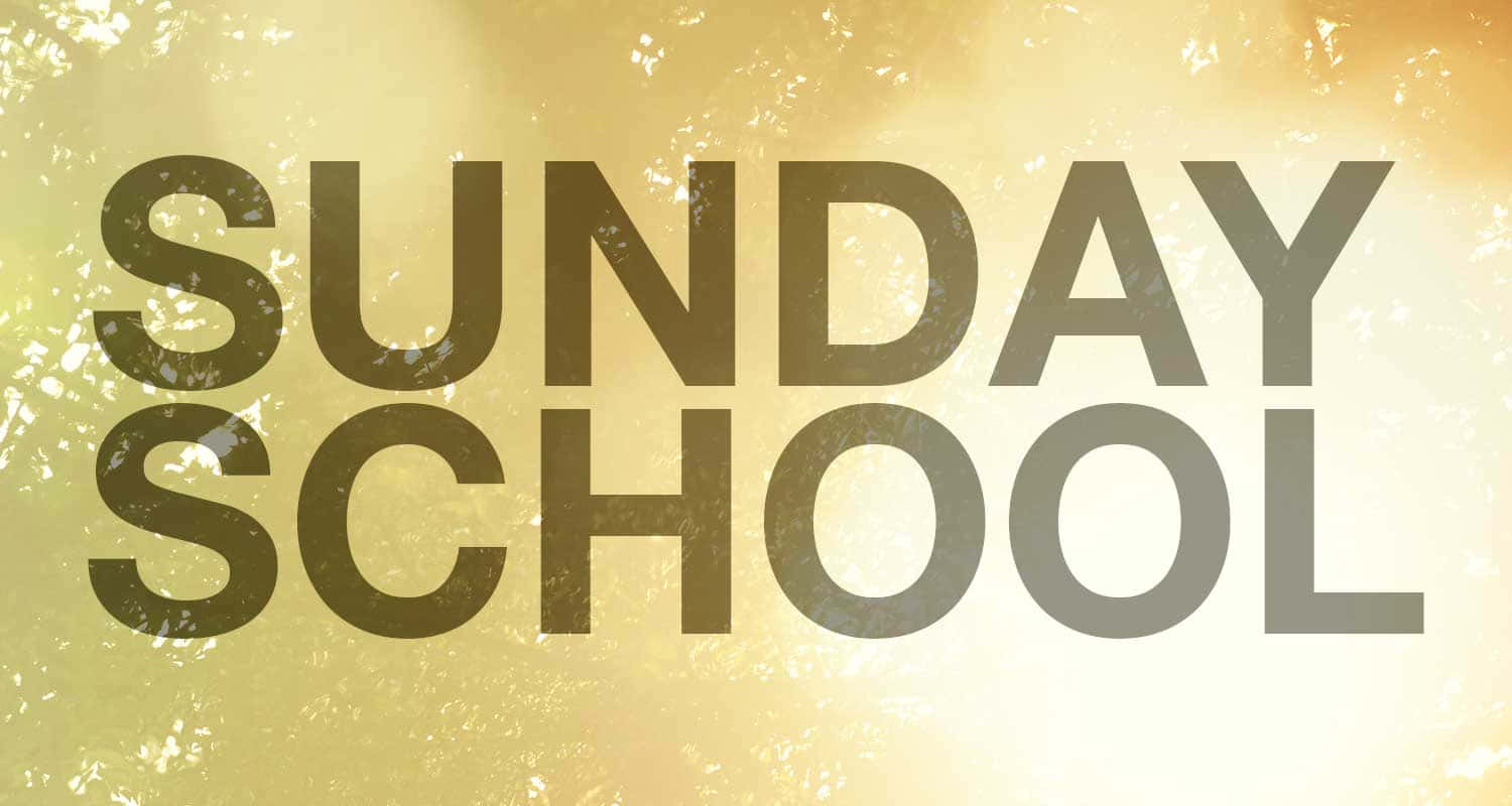 Sunday School, golden backdrop, dark brown text, HD Desktop Wallpaper