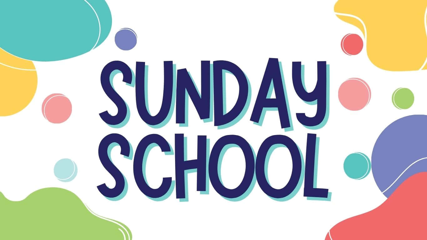 SUNDAY SCHOOL, navy blue, teal drop shadow, HD Desktop Wallpaper