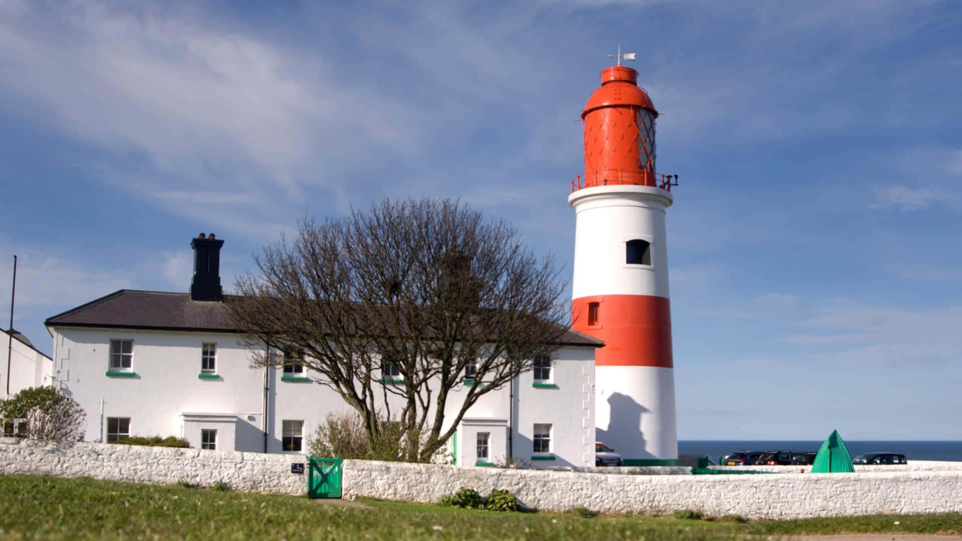 Sunderland, United Kingdom, red and white lighthouse, Full HD Desktop Wallpaper