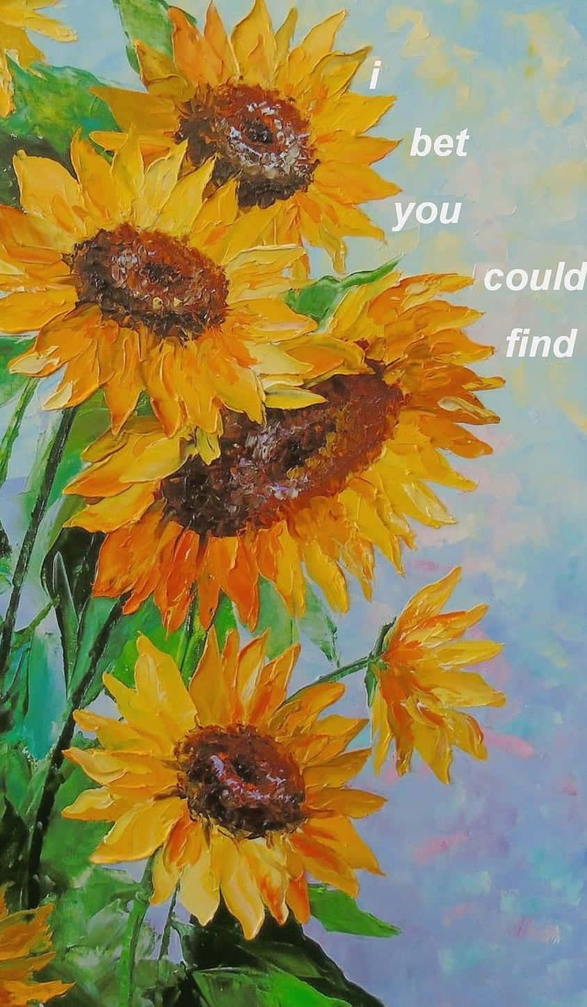 sunflower aesthetic iPhone, vibrant sunflowers, bold strokes, HD Phone Wallpaper
