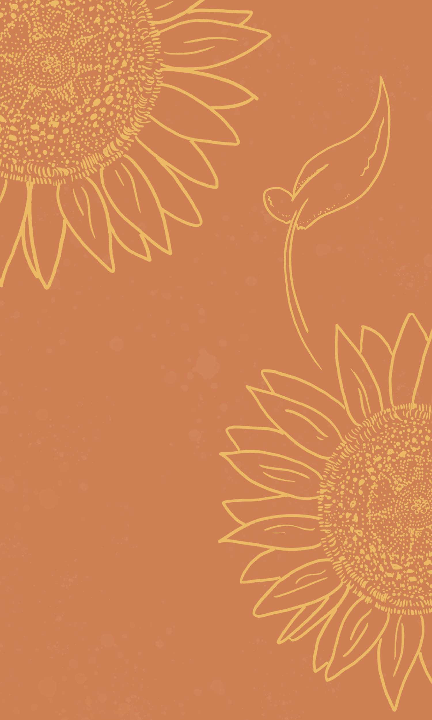 sunflower aesthetic iphone, peach colored, golden outlines, Full HD Phone Wallpaper