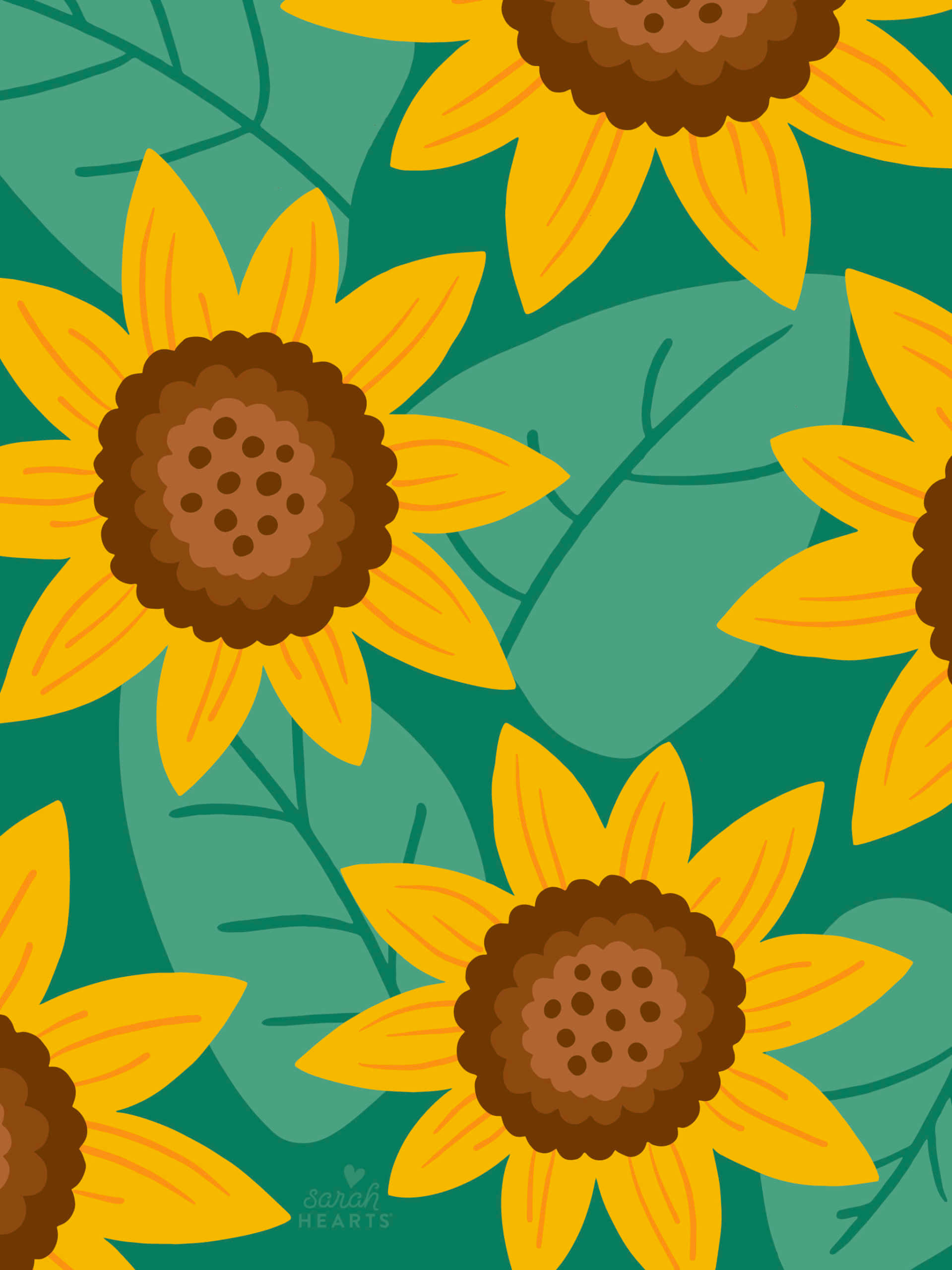 sunflower phone, 1919 x 2560, vibrant yellow sunflowers, 2K Phone Wallpaper