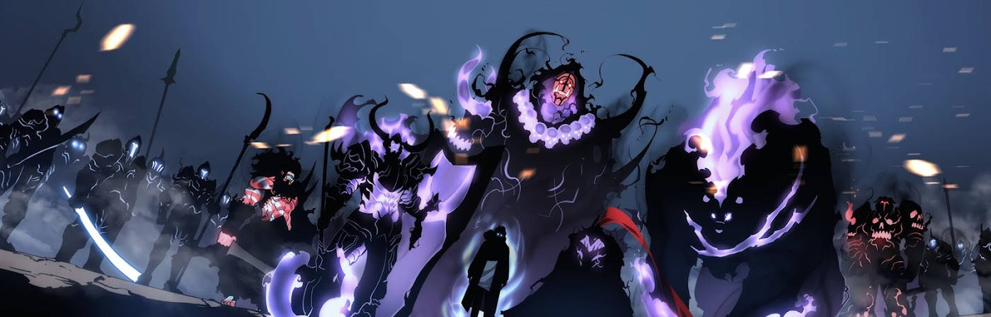 Sung Jin Woo, shadows, glowing purple energy, HD Desktop Wallpaper